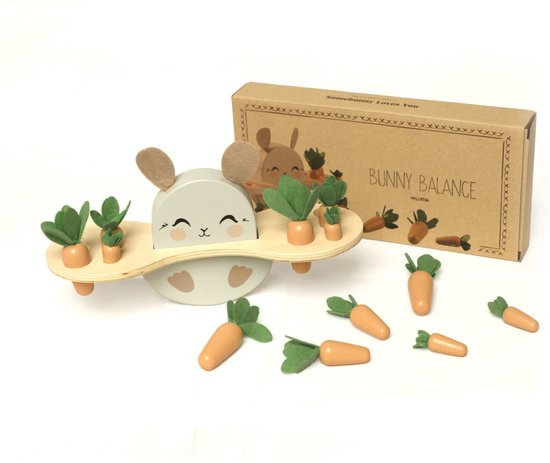 Mrs Ertha Bunny Balance 29x10x24cm - Balansset konijntje - Multi van Mrs. Ertha
