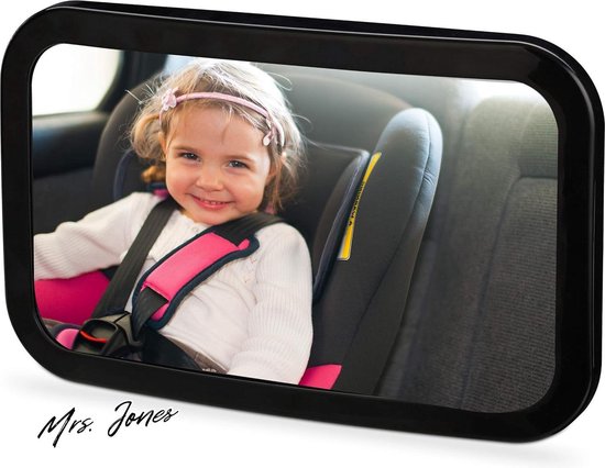 Mrs. Jones Autospiegel 360° draaibaar hoofdsteun zwart achteruitkijkspiegel onbreekbaar ABS-kunststof . van Mrs. Jones
