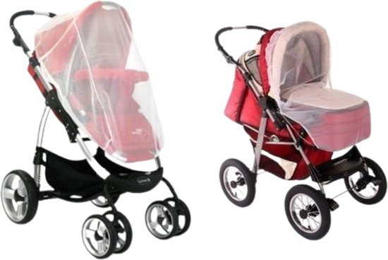 Muggennet kinderwagen & buggy - Muskietennet universeel - Klamboe baby - Insectennet - Bambino wit van Bambino