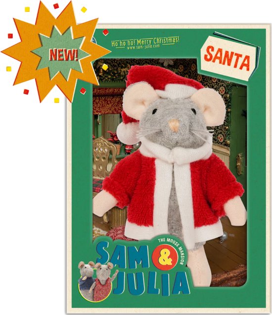 Muizenhuis - Knuffel muis Kerstman van Het Muizenhuis