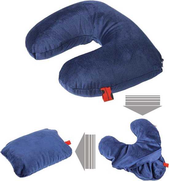 Multi Purpose Travel Kussen - 2in1 Design - Handig voor op Reis van Orange85