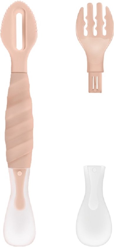 Multifunctioneel Baby Bestek | Lepel Fruitmes en Vork | Siliconen | Groen van $