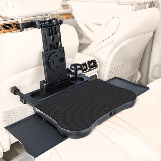 Multifunctionele Auto Tafel met laden & antislipmat - Voor Laptop Achterbank - Autostoel Organizer met Tablet Houder - Computer Stoel -Eettafel Beker hoofdsteun houder- Klaptafel Stand Voor Telefoon & Tablet iPad van Merkloos