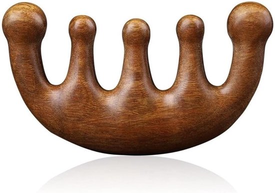 Multifunctionele Houten Kam voor Hoofdhuidmassage, Acupunctuur en Ontspanning, Geschikt voor Mannen en Vrouwen, Groene Sandelhout Kammen voor Haarverzorging