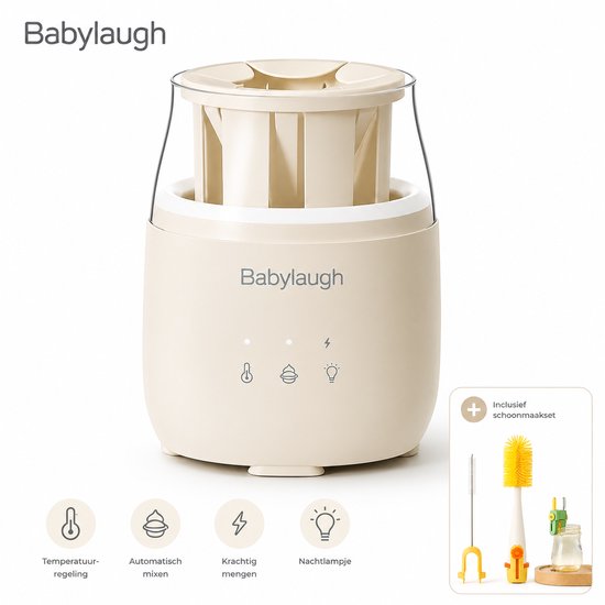 Multifunctionele Intelligente Flessenschudder – Automatisch Mixen & Constante Temperatuur Opwarmen – 3-in-1 Schudden, Opwarmen en Nachtlamp – Past op Bijna Alle Babyflesmerken