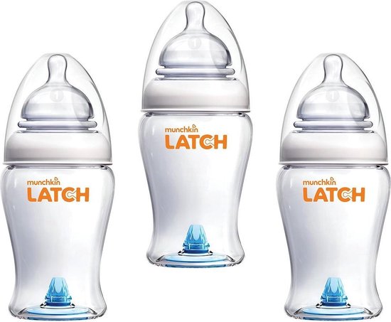 Munchkin Babyfles - 3-pack Latch bottle - baby fles 240ml - Anti-Colic babyflesje van Merkloos