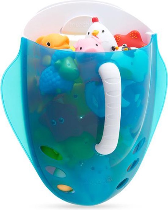 Munchkin badschep voor badspeelgoed - Bath Toy Scoop - Makkelijk Badspeelgoed Opbergen! - Badkamer Organizer - Ophangbaar systeem Blauw - van Merkloos