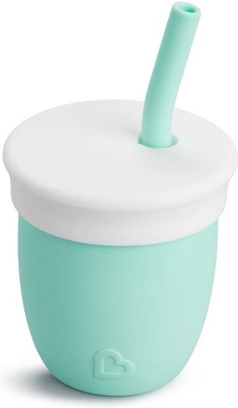 Munchkin C'est Silicone Oefenbeker voor Baby's - Open Rietjesbeker - Vanaf 4 maanden - 118ml - Mintgroen van Munchkin
