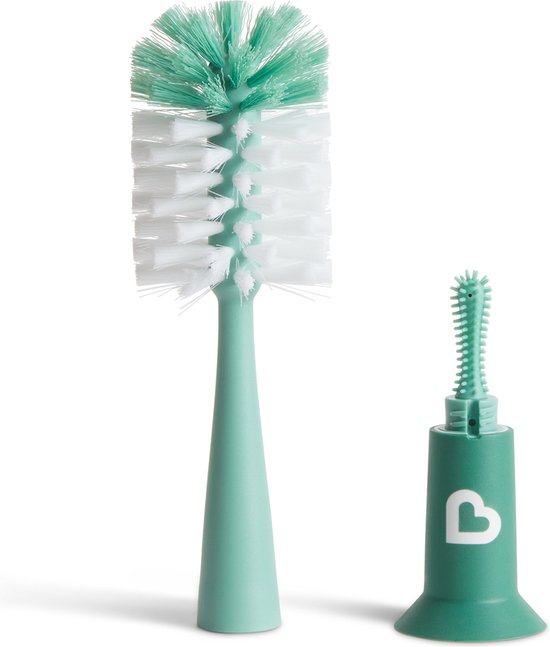 Munchkin flessenborstel - Bristle - Flessenborstel - Schoonmaakborstel - Met Zuignap - Fles en Speen Borstel - Groen van Merkloos