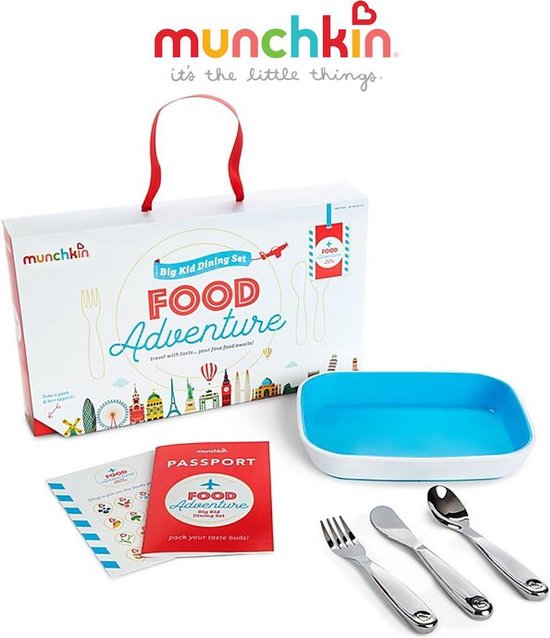 Munchkin Food Adventure Kinder Bestekset - 4 Delig - Blauw van Munchkin
