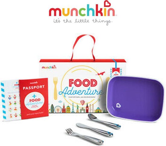 Munchkin Food Adventure Kinder Bestekset - 4 Delig - Paars van Munchkin