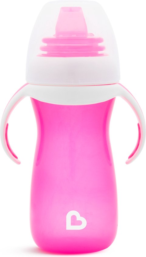 Munchkin Gentle Overgangsbeker - Transition Cup - Anti-lek Beker voor Baby's – Vanaf 9 Maanden - 296ml – Roze van Munchkin