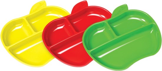 Munchkin Lil' Apple Plates - Kinderbord - Kinderservies - Per 3 Stuks - Vanaf 6 Maanden van Munchkin