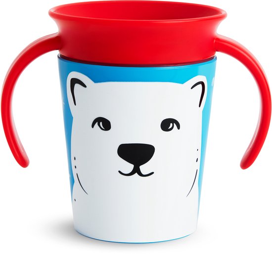 Munchkin Miracle 360 Drinkbeker - WildLove Trainer Cup - Anti-Lek 360° Cup - Oefenbeker voor Baby en Kind - 177ml - IJsbeer Editie van Munchkin