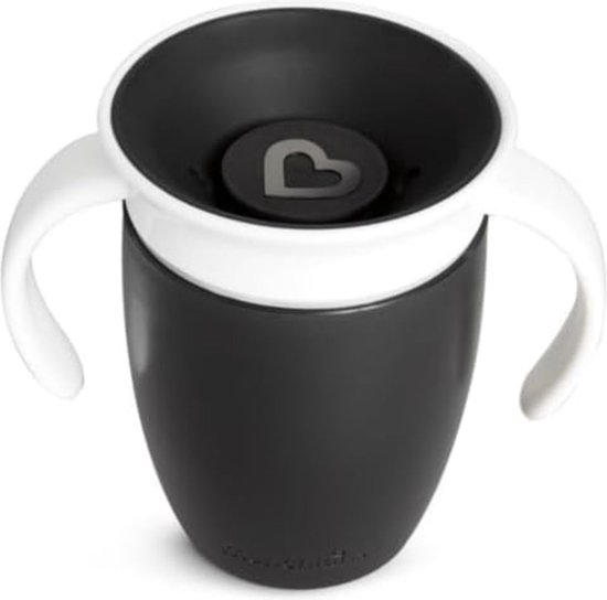 Munchkin Miracle 360° Trainer Cup Oefenbeker - Zwart - 207ml - Anti-lek van Munchkin