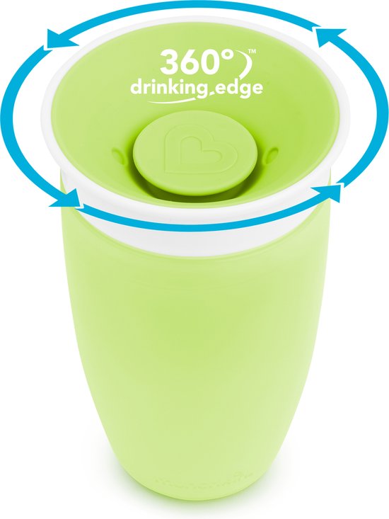 Munchkin Miracle Anti-Lek 360° Drinkbeker - Sippy Cup - Oefenbeker voor Baby en Kind - 296ml - Groen van Munchkin