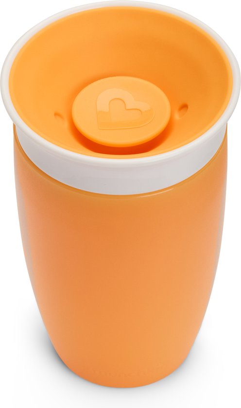 Munchkin Miracle Anti-Lek 360° Drinkbeker - Sippy Cup - Oefenbeker voor Baby en Kind - 296ml - Oranje van Munchkin