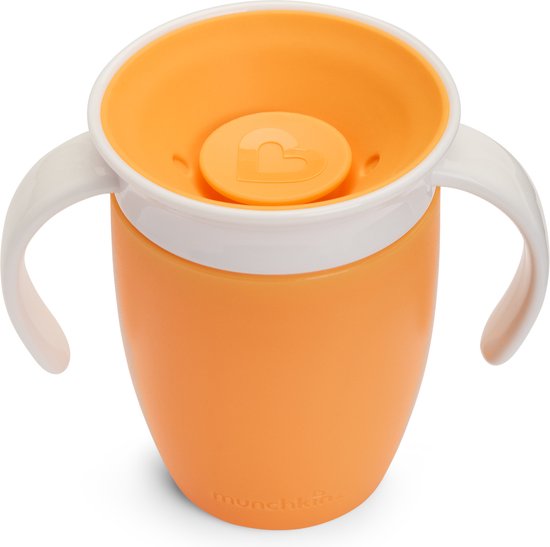 Munchkin Miracle Anti-Lek 360° Drinkbeker - Trainer Cup - Oefenbeker voor Baby en Kind - 207ml - Oranje van Munchkin
