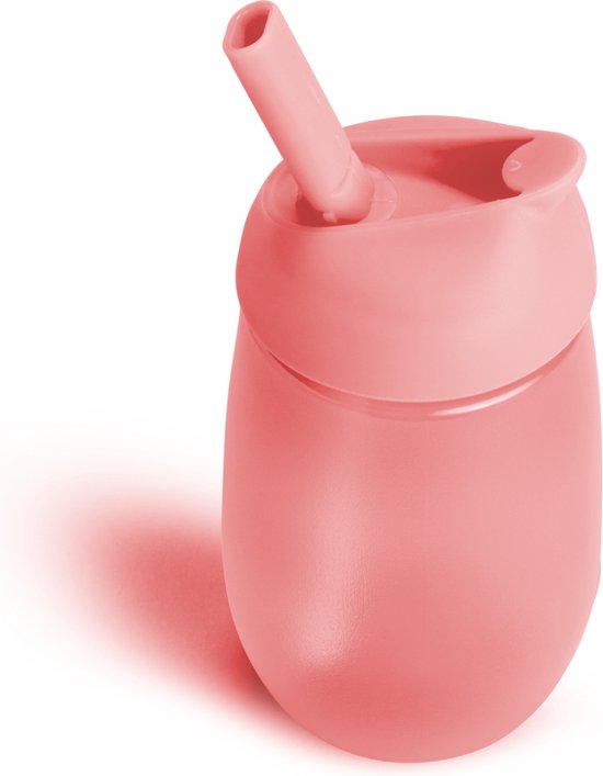 Munchkin Simple Clean Anti-Lek Rietjesbeker - Eenvoudig te reinigen - Vaatwasser bestendig - Drinkbeker voor Baby en Kind - 296ml - Roze van Munchkin