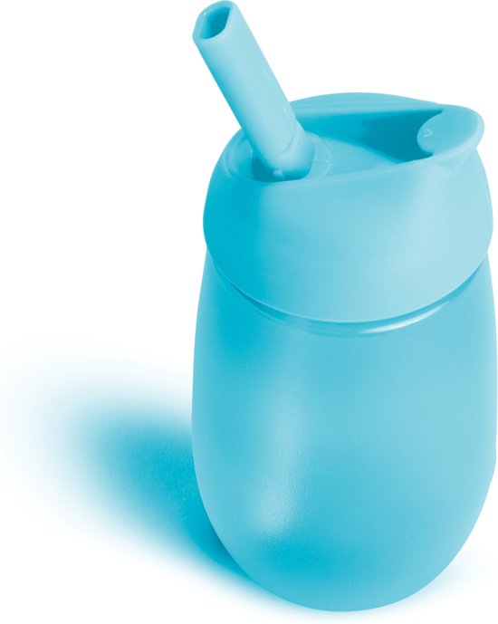 Munchkin Simple Clean Rietjesbeker - Eenvoudig te reinigen - Antilek - Vaatwasser bestendig - Vanaf 12 maanden - Blauw van Munchkin