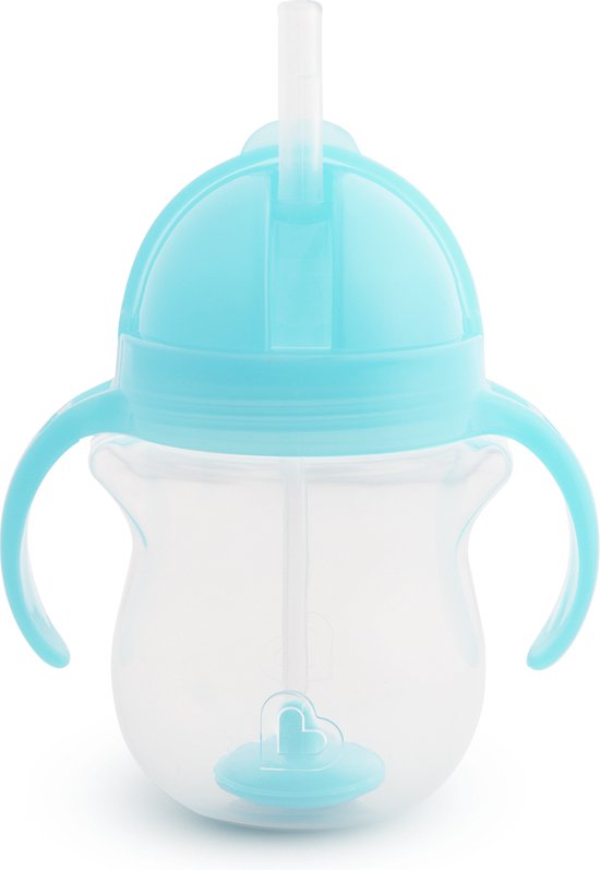 Munchkin Tip & Sip Antilek Rietjesbeker - Drinkbeker met Rietje - Vaatwasserbestendig - Vanaf 6 maanden - 207ml - Blauw- drinkbeker met rietje van Munchkin