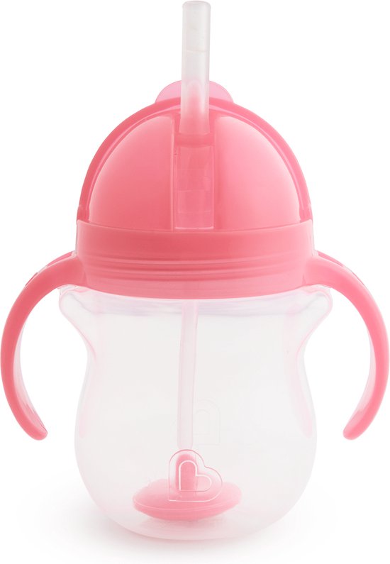 Munchkin Tip & Sip Antilek Rietjesbeker - Drinkbeker met Rietje - Vaatwasserbestendig - Vanaf 6 maanden - 207ml - Roze van Munchkin