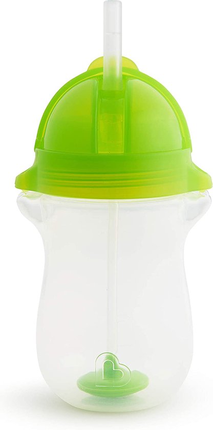 Munchkin Tip & Sip Antilek Rietjesbeker - Vaatwasserbestendig - Vanaf 12 maanden - 296ml - Groen - drinkbeker met rietje van Munchkin