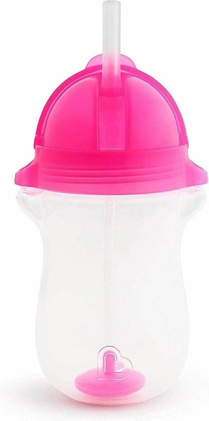 Munchkin Tip & Sip Antilek Rietjesbeker - Vaatwasserbestendig - Vanaf 12 maanden - 296ml - Roze van Munchkin