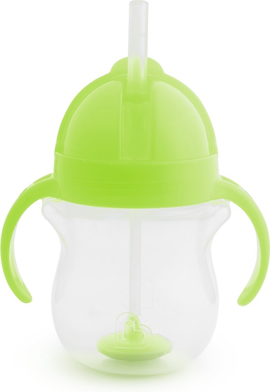 Munchkin Tip & Sip Antilek Rietjesbeker - Vaatwasserbestendig - Vanaf 6 maanden - 207ml - Groen - drinkbeker met rietje van Munchkin