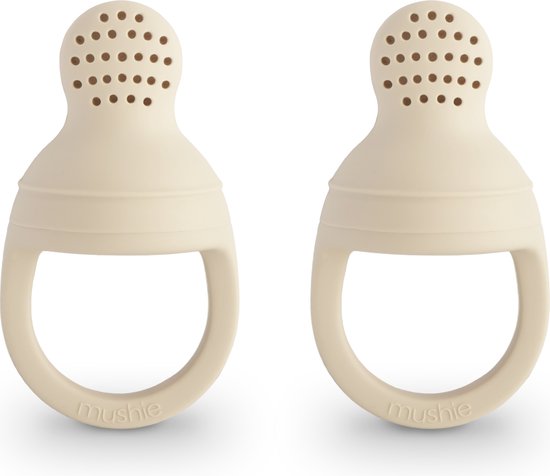 Mushie 2-Pack Silicone Fresh Food Feeder | Shifting Sand van Mushie