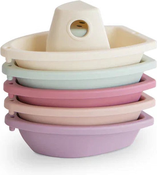 Mushie Badspeelgoed Bath Boats - Pastel van Mushie