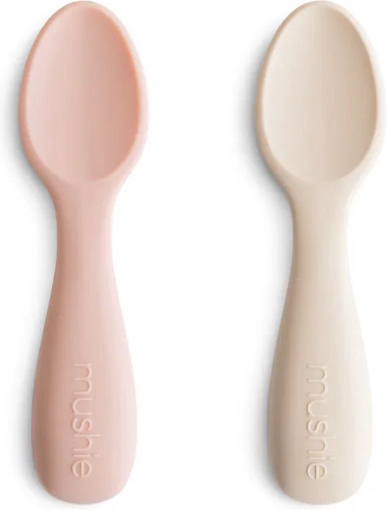 Mushie Bestekset 2 Lepels | Blush / Shifting Sand van Mushie