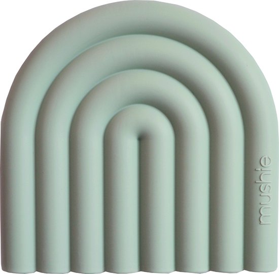 Mushie bijtring Rainbow cambridge blue van Mushie