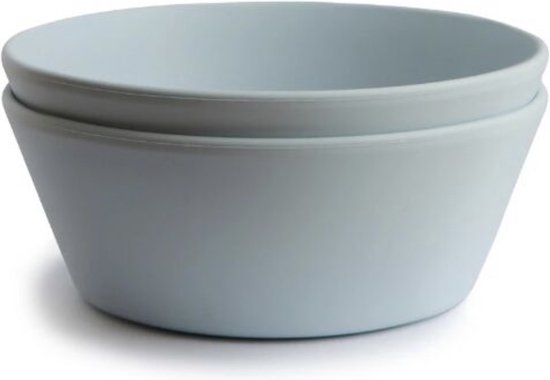 MUSHIE bowl round powder blue 2-pack - MUSHIE kommetjes - servies - kinderservies - etenstijd - eten - baby - dreumes - peuter - kleuter - MUSHIE schaaltjes - powder blue - blauw van Mushie