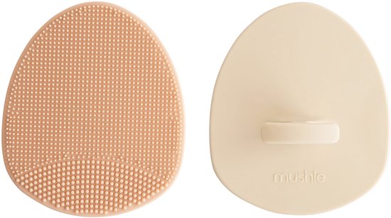 Mushie Cradle Cap Brush 2-Pack - Blush/Shifting Sand van Merkloos