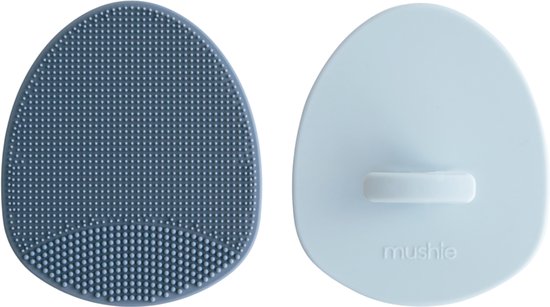 Mushie Cradle Cap Brush 2-Pack - Tradewinds/Periwinkle van Mushie