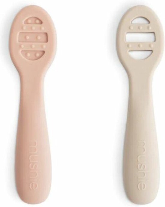 Mushie Eerste Set Baby Lepels Blush Shifting Sand 1 set van Mushie