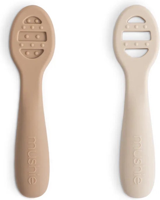 Mushie Eerste Set Baby Lepels Natural Shifting Sand 1 Set van Mushie