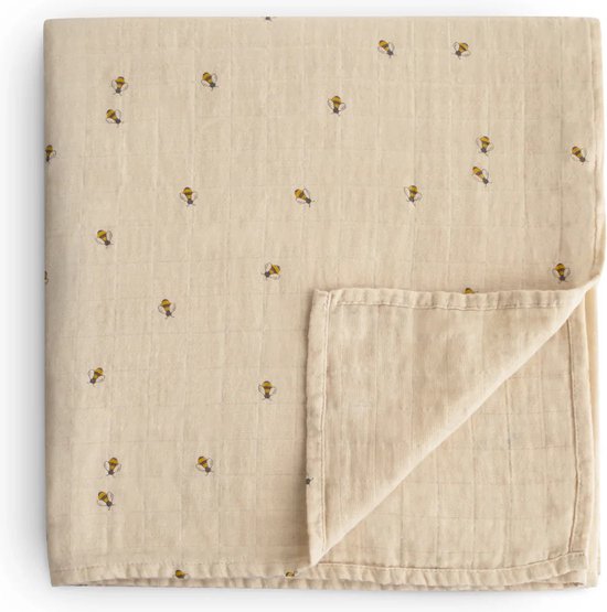 Mushie Hydrofiel Doek 120x120cm - Bees van Mushie