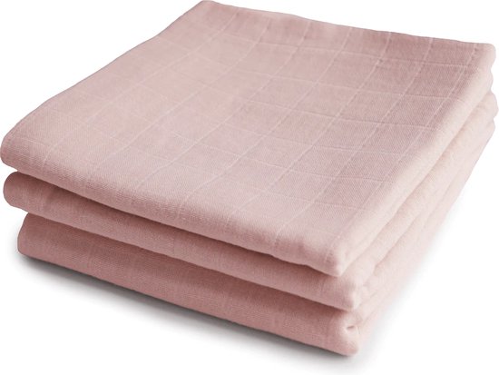 Mushie hydrofiele doek blush set van 3 stuks van Mushie