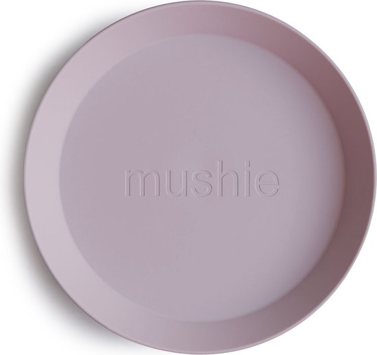 Mushie - Kinderservies Set 2 Borden Rond - Borden - Soft Lilac van Mushie