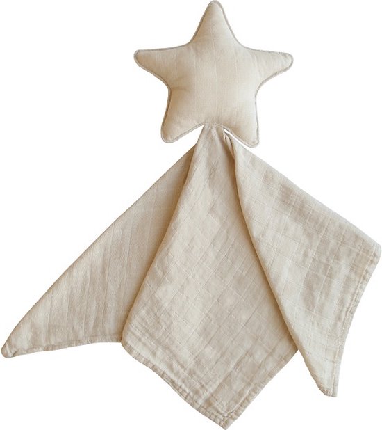 Mushie Knuffeldoekje - Beige - Lovely Blanket Star Fog van Mushie