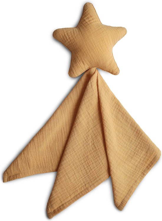 Mushie - Knuffeldoekje Lovey Blanket - Knuffeldoekjes - STAR Fall Yellow van Mushie