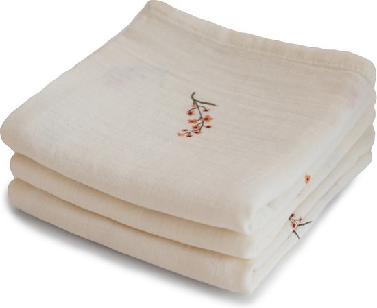 Mushie Multidoek Muslin Flowers 3-Pack van Mushie
