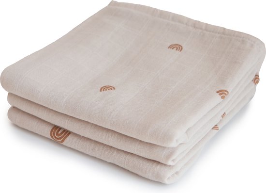 Mushie Multidoek Muslin Rainbow 3-Pack van Mushie