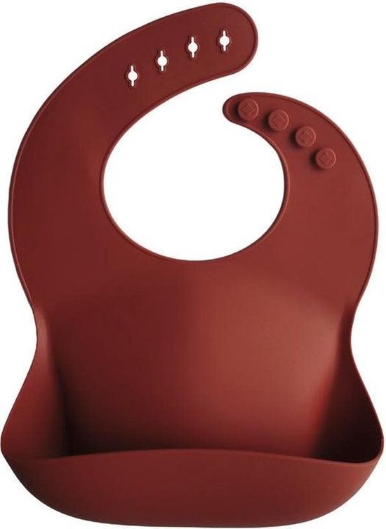 Mushie Siliconen Baby Slabbetje met Opvangbakje | Arabian Spice | BPA ftalaatvrij| afwasbaar van Mushie