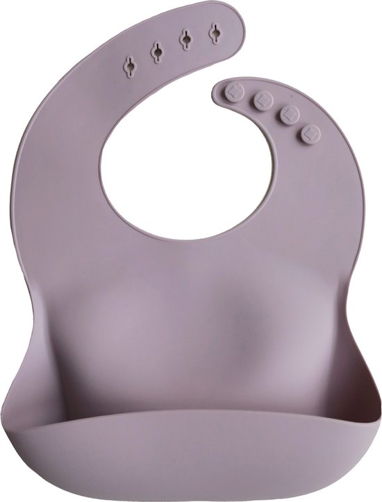 Mushie Siliconen Baby Slabbetje met Opvangbakje | Pale Mauve | BPA ftalaatvrij| afwasbaar van Mushie