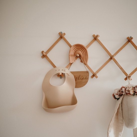 Mushie Siliconen Baby Slabbetje met Opvangbakje | Sparrow | BPA ftalaatvrij| afwasbaar van Mushie