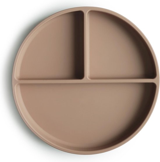 Mushie siliconen bord met zuignap|Natural|Bpa free|Plate|Kinderservies van Mushie