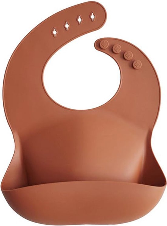 Mushie Siliconen Slab | Clay | Met opvangbakje | BIBS | baby van Mushie